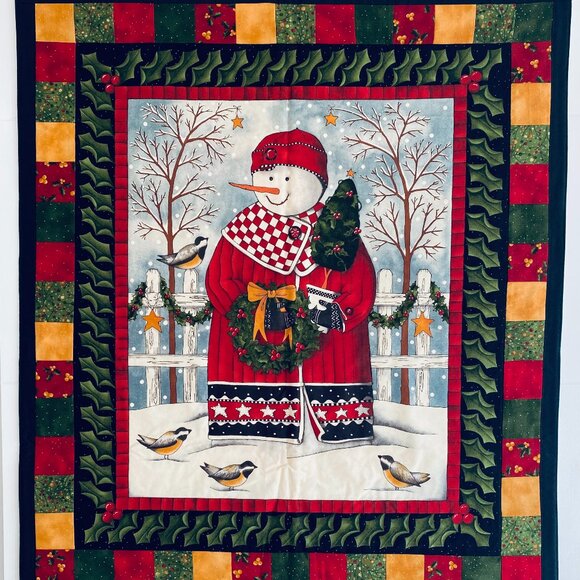 Handmade Snowman Wall Quilt - Picture 1 of 2